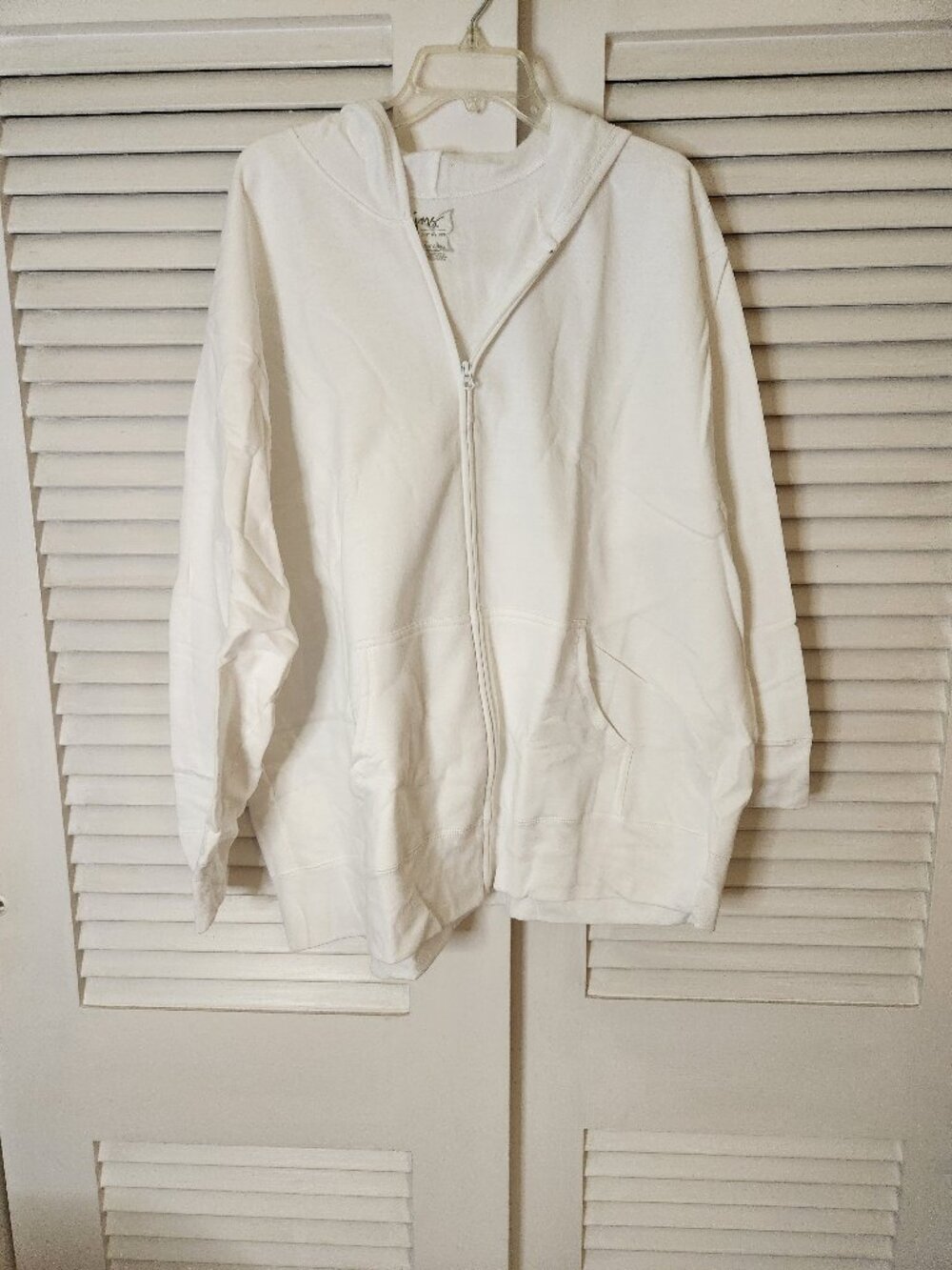 NWT White 4X Just My Size Zippered Hoodie